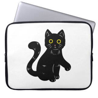 Zwart kat Halloween kinder T-shirt Laptop Sleeve