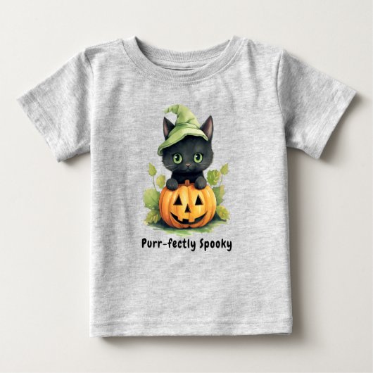 Zwart Kat Halloween Pompoen Schattig Spooky (Voorkant)