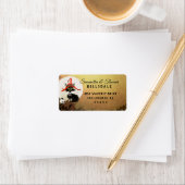 Zwart Kat Halloween Return-adreslabel Etiket (Insitu)