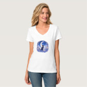 Zwart Kat Halve Maan T-Shirt (Voorkant volledig)