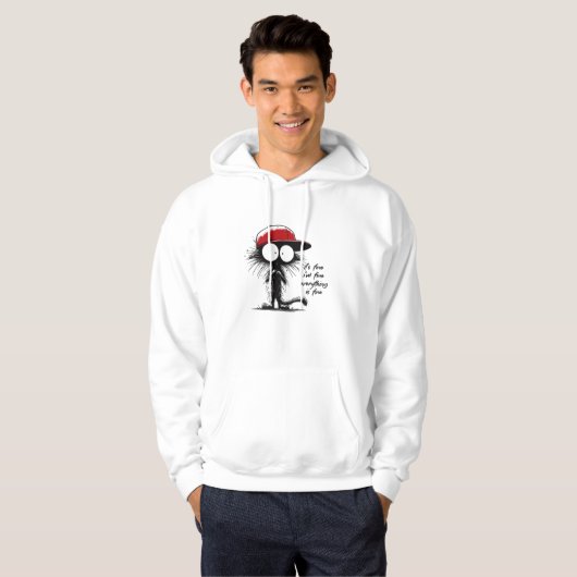 Zwart Kat Het is goed dat ik alles goed vind. Hoodie (Voorkant volledig)
