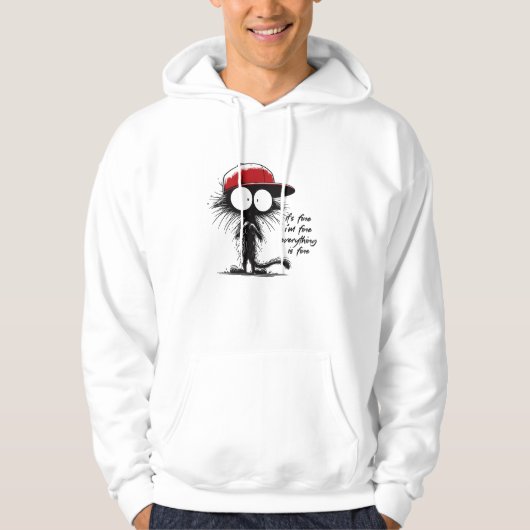 Zwart Kat Het is goed dat ik alles goed vind. Hoodie (Voorkant)