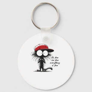 Zwart Kat Het is goed dat ik alles goed vind. Sleutelhanger