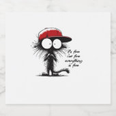 Zwart Kat Het is goed dat ik alles goed vind. Sparkling Wijnetiket (Enkel label)