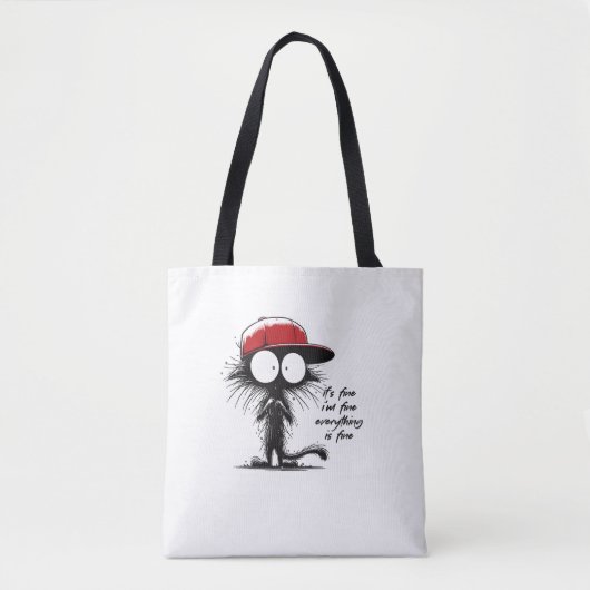 Zwart Kat Het is goed dat ik alles goed vind. Tote Bag (Voorkant)