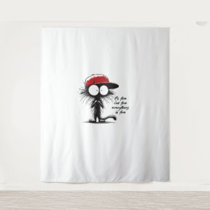 Zwart Kat Het is goed dat ik alles goed vind. Wandkleed