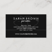 Zwart Kat Hond Lijn Logo Huisdieroppas Visitekaartje (Achterkant)