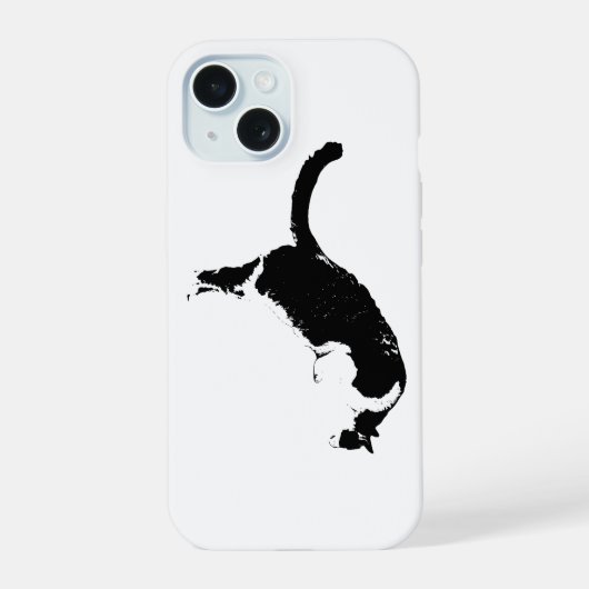 Zwart Kat iPhone 15 Case (Achterkant)