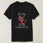 Zwart kat is fijn, alles is prima Stropdas T-shirt (Design voorkant)