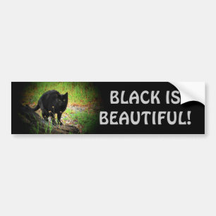 Zwart (Kat) is mooi Bumpersticker