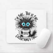 Zwart kat is prima in prima alles is prima leuk muismat (Met muis)