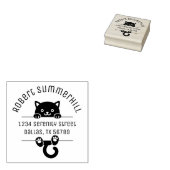 Zwart Kat Kat Arch Adres Rubberstempel (Gestempeld)