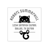 Zwart Kat Kat Arch Adres Rubberstempel (Afrduk)