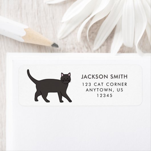 Zwart Kat Kat Kat Kat-label Etiket (Insitu)
