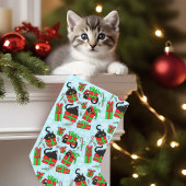 Zwart Kat Kerst Cadeaus Patroon Kleine Kerstsok