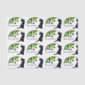 Zwart kat - kerstcadeau tissuepapier (Voorkant)