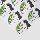 Zwart kat - kerstcadeau tissuepapier (Detail)