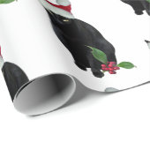 Zwart kat-kerstpapier cadeaupapier (Rol Hoek)