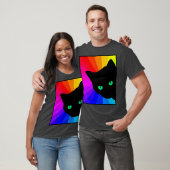 Zwart Kat Kleur Prism Groene Ogen Kat Lover T-shirt (Unisex)