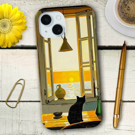  zwart kat kunst telefoon geval Case-Mate iPhone case