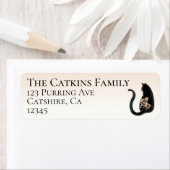 Zwart Kat, label Kassy Return-adres (Insitu)