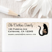 Zwart Kat, label Kassy Return-adres (Insitu)