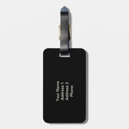 Zwart Kat Leuk Dier Foto Gepersonaliseerde Naam Bagagelabel (Achterkant verticaal)