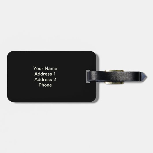 Zwart Kat Leuk Dier Foto Gepersonaliseerde Naam Bagagelabel (Achterkant horizontaal)