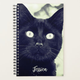 Zwart Kat Leuk Dier Gepersonaliseerde Naam Planner