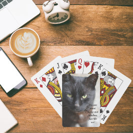 Zwart Kat Lover Afbeelding met Motivatie Citaat Pokerkaarten