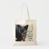 Zwart Kat Lover Afbeelding met Motivatie Citaat Tote Bag (Voorkant)