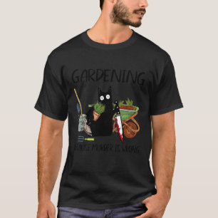 Zwart kat maakt tuinbouw omdat moord verkeerd is t-shirt