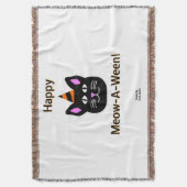 Zwart kat meow-A-Ween-muurmandje Deken (Voorkant Verticaal)