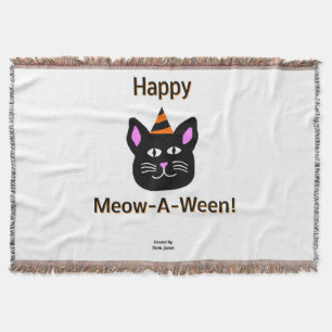 Zwart kat meow-A-Ween-muurmandje Deken
