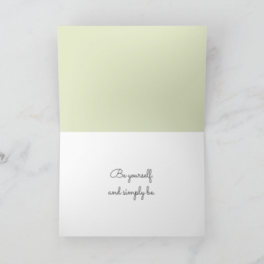 Zwart Kat met Daisy en Quote Kaart (Binnen)