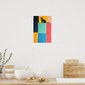Zwart kat met eenvoudig ontwerp poster (Keuken)