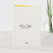 Zwart Kat met geel madeliefje Kaart (Achterkant)