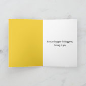 Zwart Kat met geel madeliefje Kaart (Binnen)