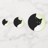 Zwart kat met groene ogen confetti (Achterkanten)