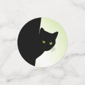 Zwart kat met groene ogen confetti (Kleine voorkant)