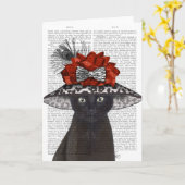 Zwart kat met smeltend Pet Kaart (Gele Bloem)