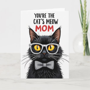 Zwart kat-moederkaart met matte afwerking kaart
