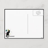 Zwart Kat Nieuwjaar Feestdagenkaart (Achterkant)