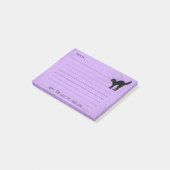 Zwart kat op aangepast Paars notitieblok: Post-it® Notes (Schuin)