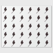 Zwart kat op wit omslagpapier cadeaupapier (Vlak)