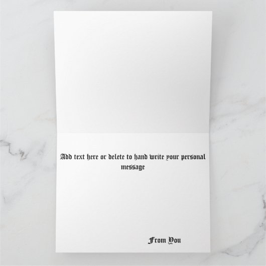 Zwart Kat Paarse Roos Pompoen Halloween Kaart (Binnen)