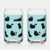 Zwart Kat Patroon Blikvorm Glas (Achterkant)