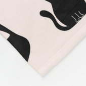 Zwart Kat Patroon Fleece Deken (Hoek)