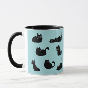 Zwart Kat Patroon Mok