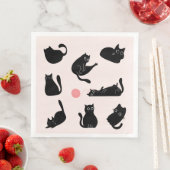 Zwart Kat Patroon Servet (Insitu)
